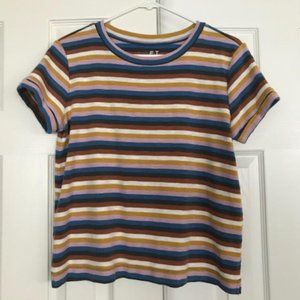 Ann Taylor LOFT Striped Crew Neck T-Shirt (Small and Medium)